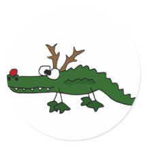 Funny Christmas Alligator als Rentier