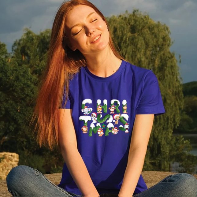 Funny Christmas Alphabet Wildtier anpassen T-Shirt (Von Creator hochgeladen)