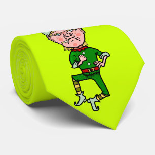 Funny Christmas Angry Little Elf Bah Humbug Krawatte