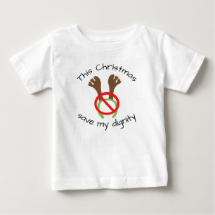 Funny Christmas Antler Protest Baby T-shirt