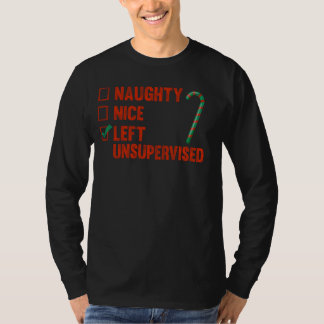 Funny Christmas Apparel Naughty Nice Links Unsuper T-Shirt