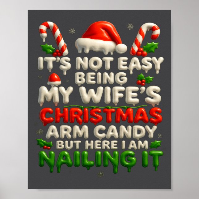 Funny Christmas Arm Candy Husband Holiday Couple H Poster (Vorne)