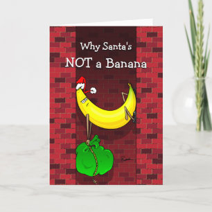 Funny Christmas Banana Santa Feiertagskarte