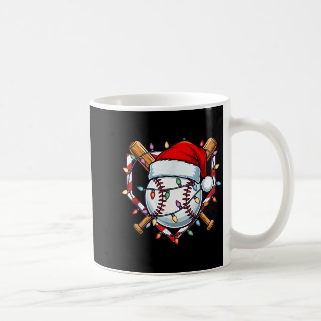 Funny Christmas Baseball Santa Hat For Baseball Pl Kaffeetasse (Rechts)