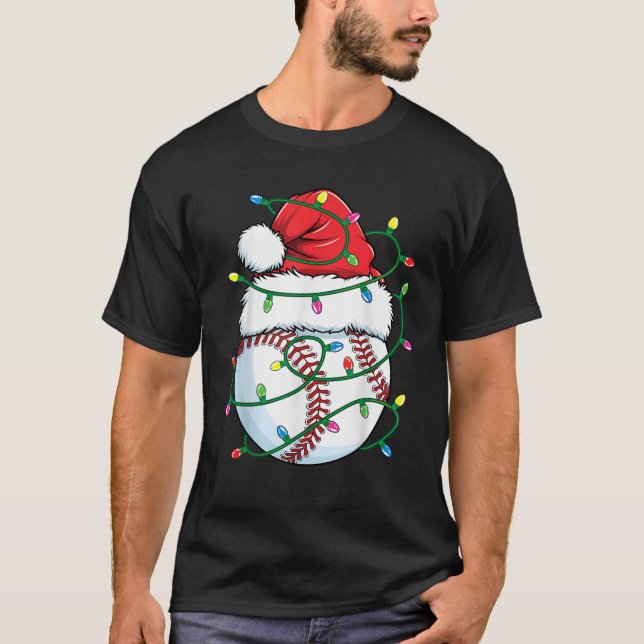 Funny Christmas Baseball Weihnachtsmannmütze Men B T-Shirt (Vorderseite)