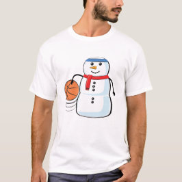 Funny Christmas Basketball Snowman T-Shirt