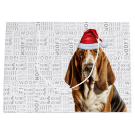 Funny Christmas Basset Hound Hund Lover Große Geschenktüte