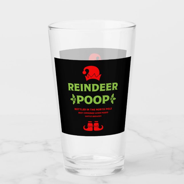 Funny Christmas Beer Labels Glas (Vorderseite)