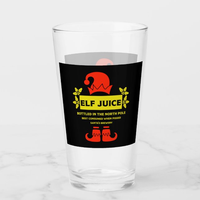 Funny Christmas Beer Labels Glas (Vorderseite)