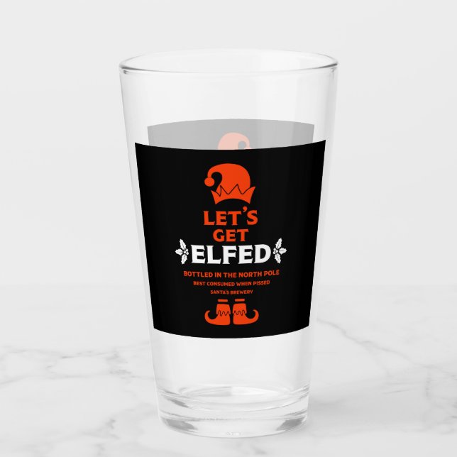 Funny Christmas Beer Labels Glas (Vorderseite)