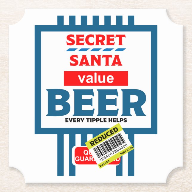 Funny Christmas Beer Labels Untersetzer (Vorderseite)