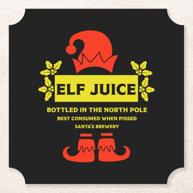 Funny Christmas Beer Labels Untersetzer (Vorderseite)