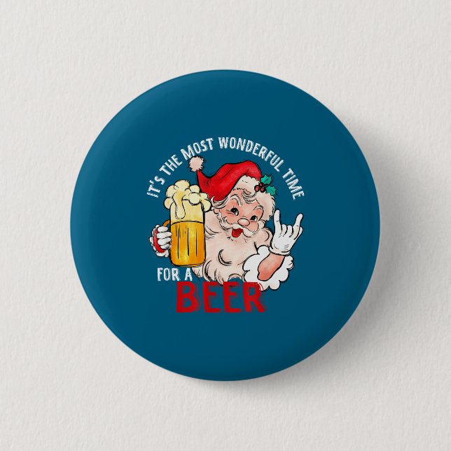 Funny Christmas Beer Meme Most Wonderful For Craft Button (Vorderseite)