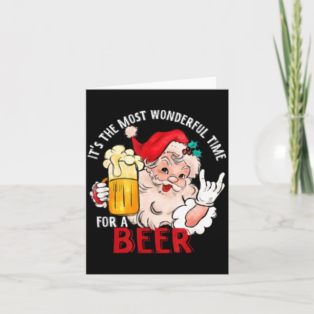 Funny Christmas Beer Meme Most Wonderful For Craft Karte (Vorderseite)