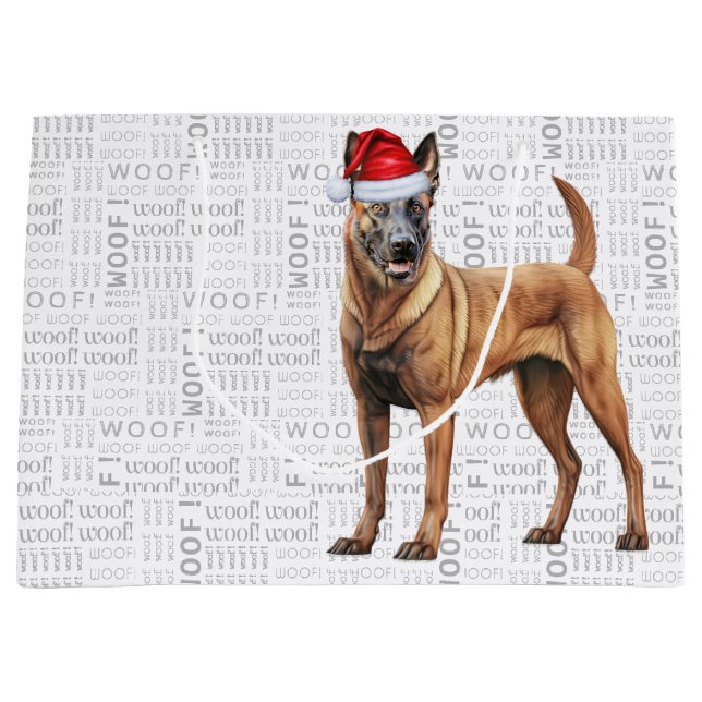 Funny Christmas Belgisch Malinois Dog Lover Große Geschenktüte (Vorderseite)