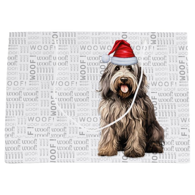 Funny Christmas Bergamasco Dog Lover Große Geschenktüte (Vorderseite)
