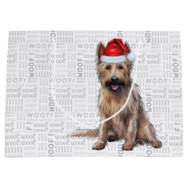 Funny Christmas Berger Picard Dog Lover Große Geschenktüte (Vorderseite)