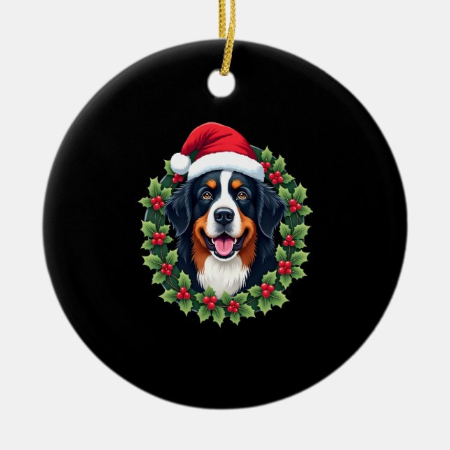 Funny Christmas Bernese Mountain Dog Tank Top Keramik Ornament (Vorne)