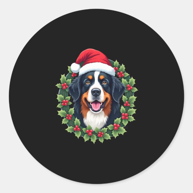Funny Christmas Bernese Mountain Dog Tank Top Runder Aufkleber (Vorderseite)