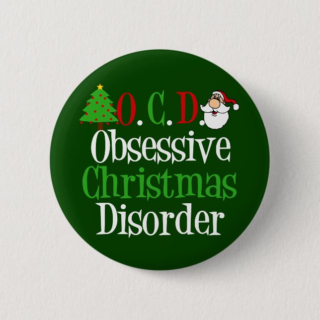 Funny Christmas besessen Button (Vorderseite)