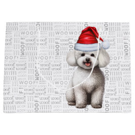 Funny Christmas Bichon Frise Dog Große Geschenktüte