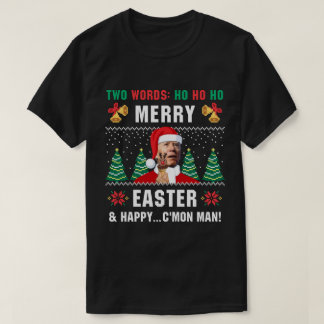 Funny Christmas Biden Merry Oster Ugly Sweater T-Shirt