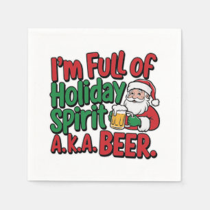Funny Christmas Biertrinker Party Serviette