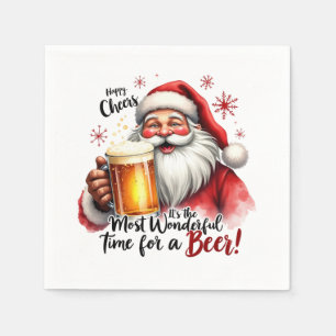 Funny Christmas Biertrinker Party Serviette