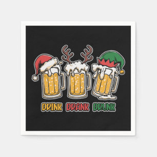 Funny Christmas Biertrinker Party Serviette