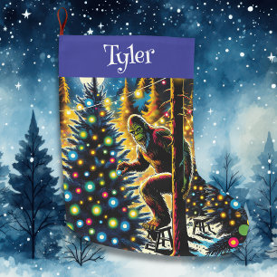 Funny Christmas Bigfoot Personalisiert Großer Weihnachtsstrumpf