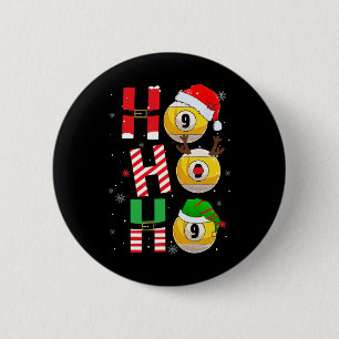 Funny Christmas Billiards Ho Ho Ho Xmas Matching P Button
