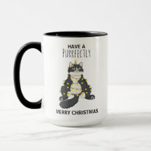 Funny Christmas Black Cat Simple Winter Humor