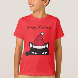 Funny Christmas Black Cat T-Shirt