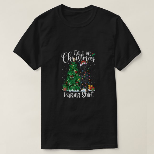 Funny Christmas Black Lab Dog Labrador Pajama Dog T-Shirt (Design vorne)