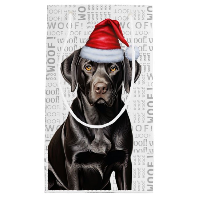 Funny Christmas Black Lababrador Retriever Kleine Geschenktüte (Vorderseite)
