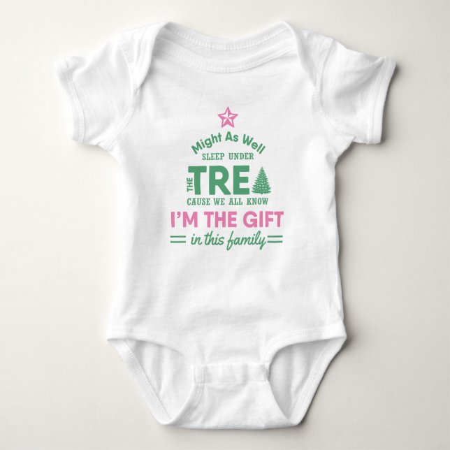 Funny Christmas Bodysuit Baby Girls Ich bin das Ge Baby Strampler (Vorderseite)
