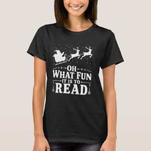 Funny Christmas Bookworm Santa Claus Xmas Reading T-Shirt