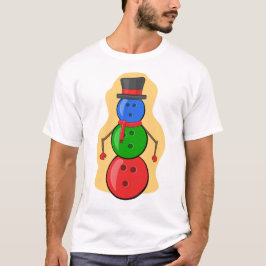 Funny Christmas Bowling Snowman T-Shirt