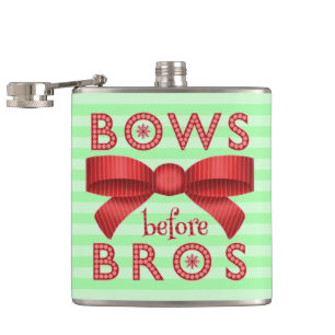 Funny Christmas Bows Before Bros Niedlich Flachmann