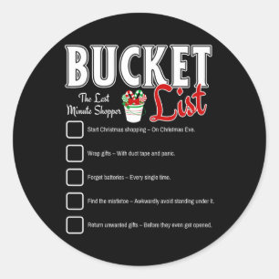 Funny Christmas Bucket List Design Xmas Holiday Hu Runder Aufkleber