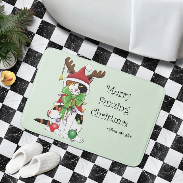 Funny Christmas Calico Cat Badematte (Von Creator hochgeladen)