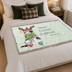 Funny Christmas Calico Cat Decke