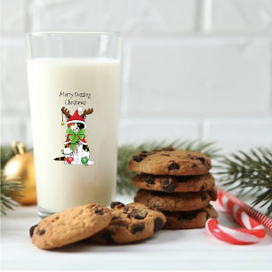Funny Christmas Calico Cat Glas