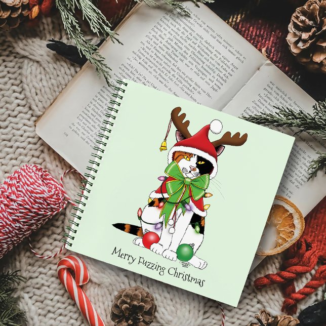 Funny Christmas Calico Cat Notizbuch (Von Creator hochgeladen)