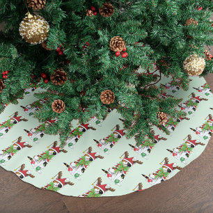 Funny Christmas Calico Cat Polyester Weihnachtsbaumdecke
