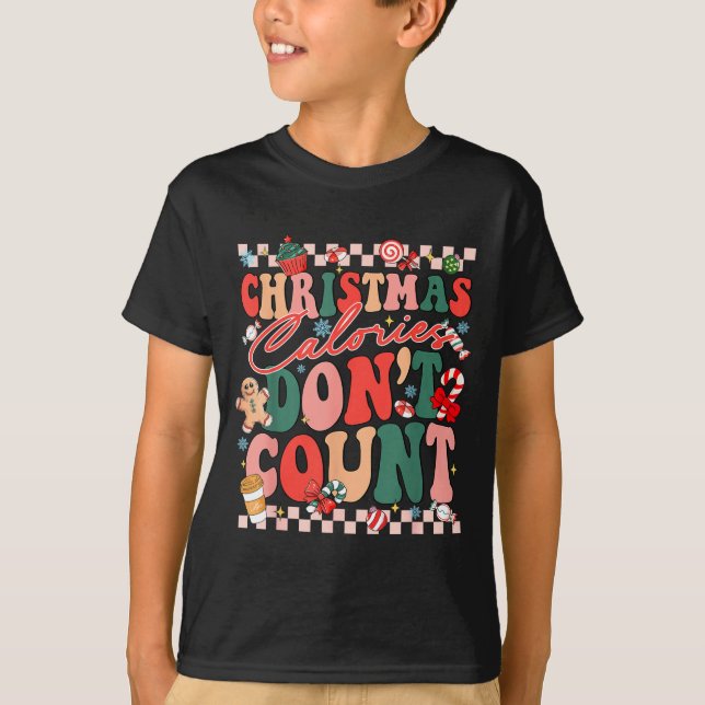 Funny Christmas Calories Don't Count Xmas Cookie  T-Shirt (Vorderseite)