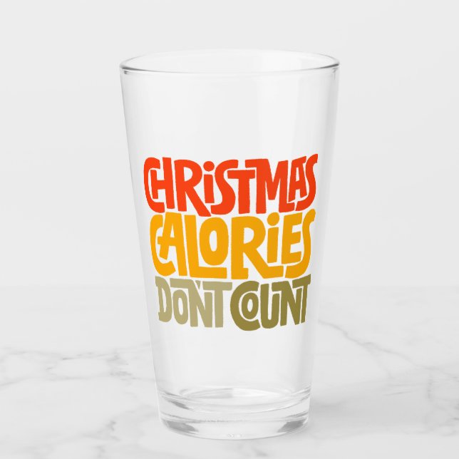 Funny Christmas Calories zählen Design nicht Glas (Vorderseite)