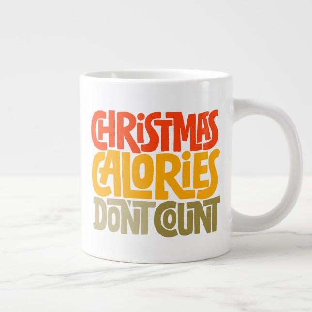 Funny Christmas Calories zählen Design nicht Jumbo-Tasse (Rechts)