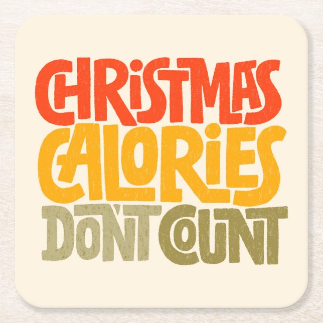 Funny Christmas Calories zählen Design nicht Rechteckiger Pappuntersetzer (Vorderseite)