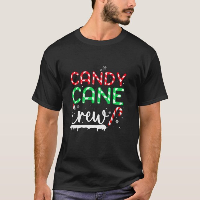 Funny Christmas Candy Cane Crew Sweet Candy Merry T-Shirt (Vorderseite)